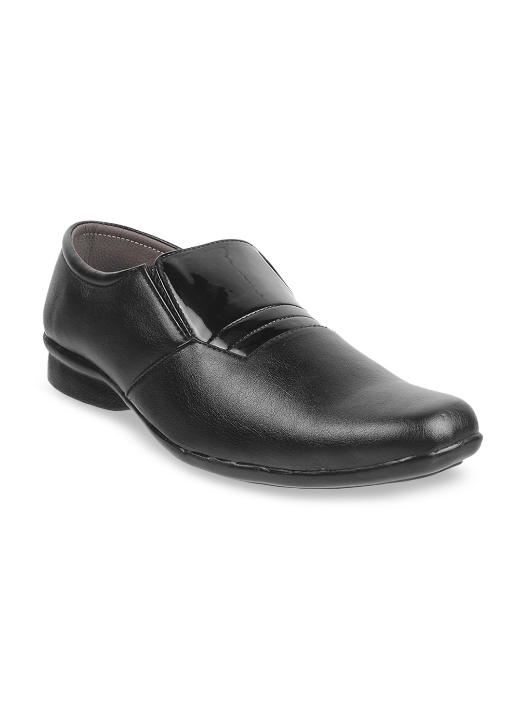 

WALKWAY by Metro Men Black Solid Formal Slip-Ons