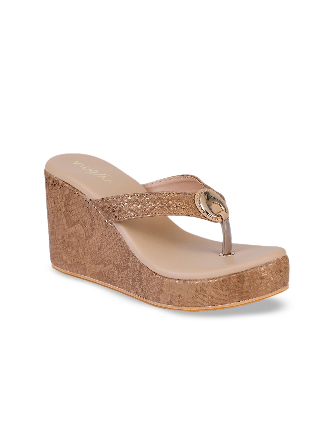 

VALIOSAA Women Brown Snakeskin Textured Heels
