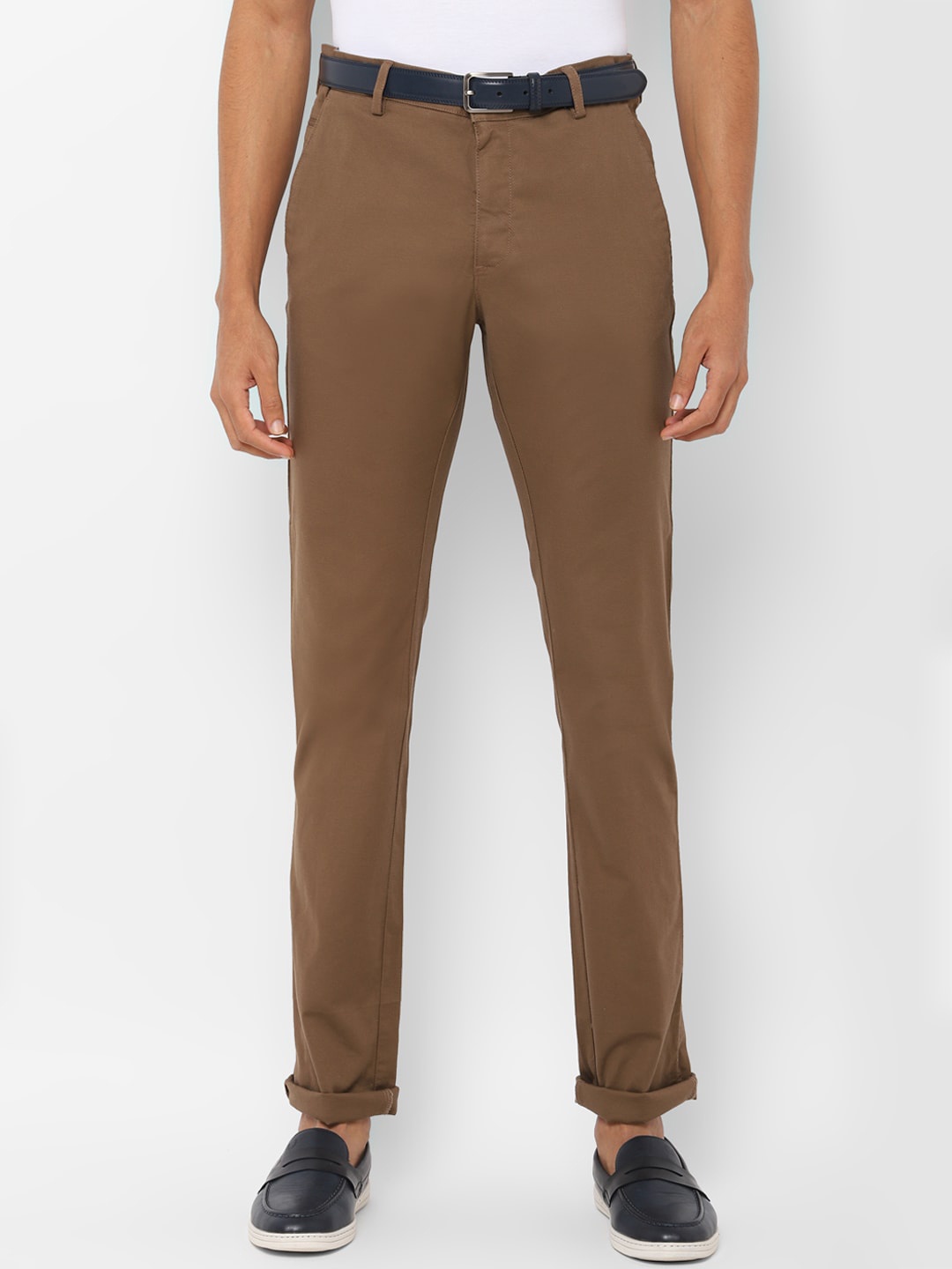 

Allen Solly Men Brown Regular Fit Solid Chinos