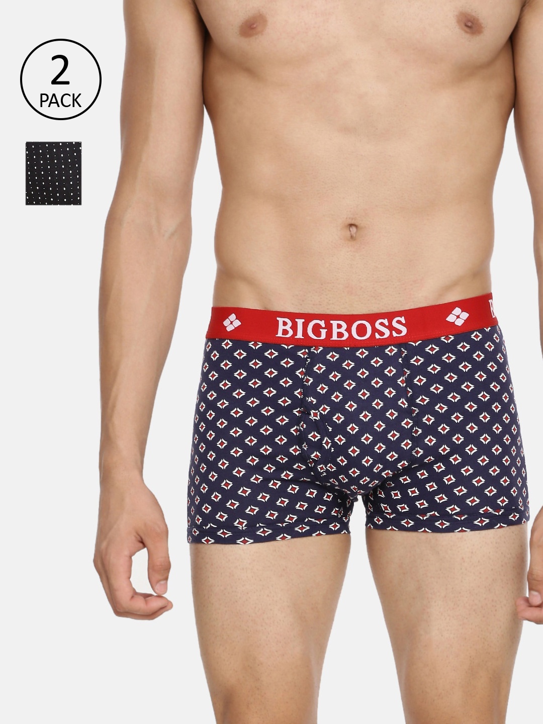 

Dollar Bigboss Men Printed Pack of 2 Combed Cotton Trunk, Assorted
