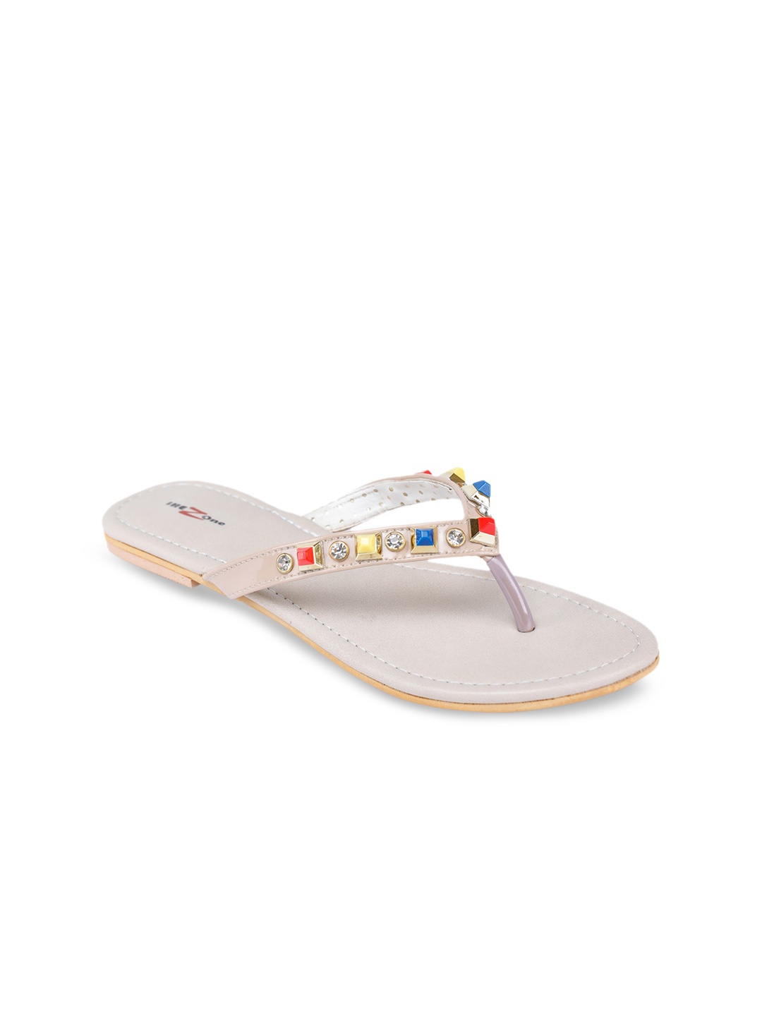 

Shezone Women Cream-Coloured Embellished Open Toe Flats