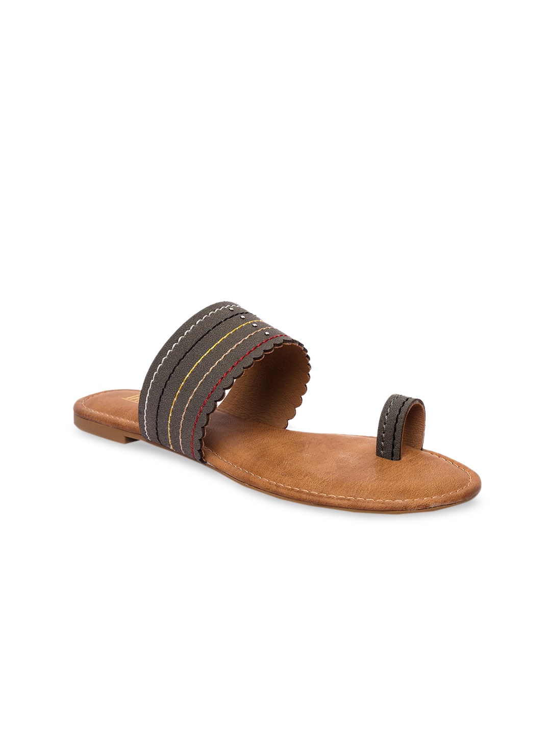 

Inc 5 Women Grey Striped Flats