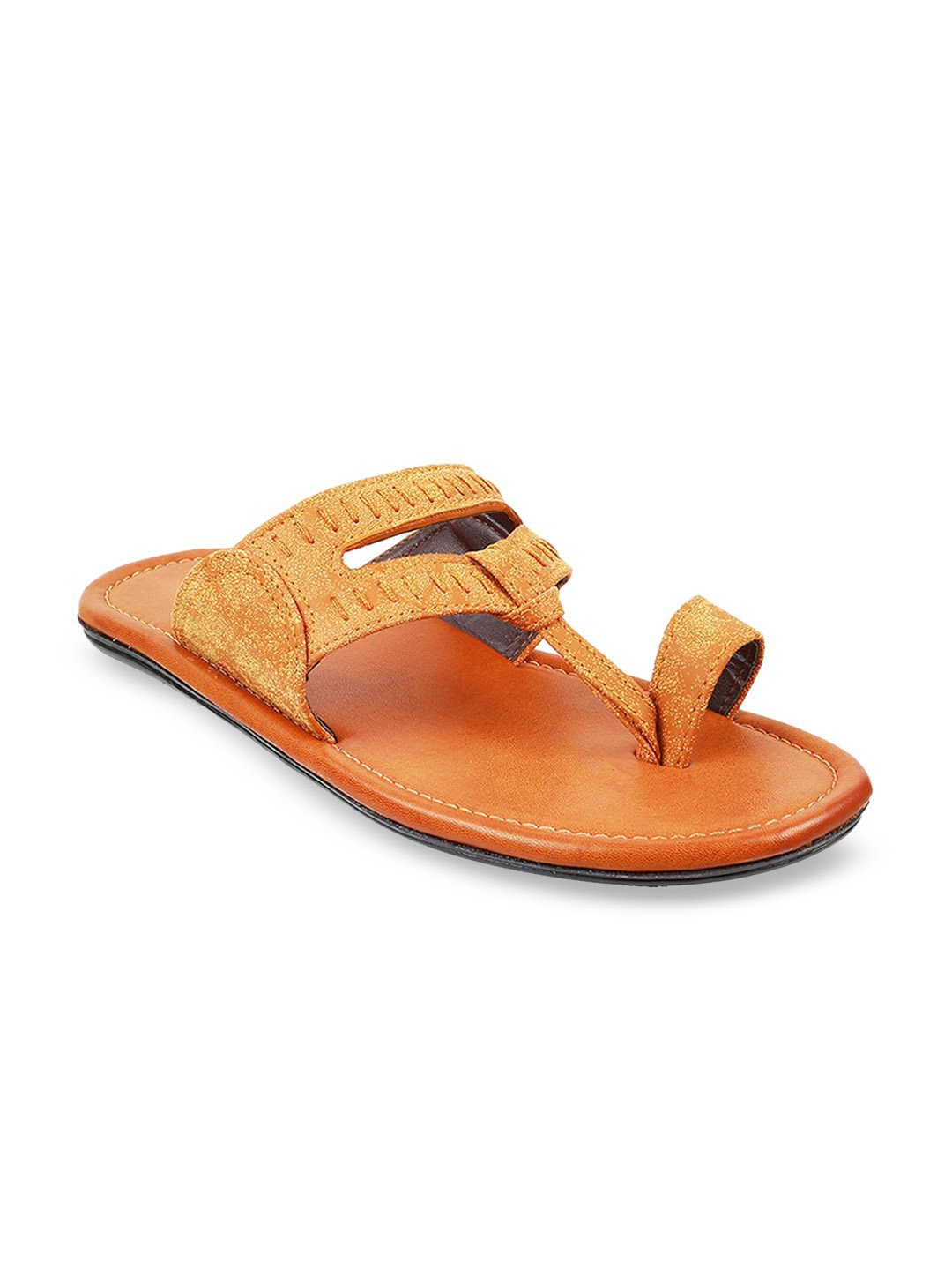 

WALKWAY by Metro Men Tan Brown Solid Comfort Sandals