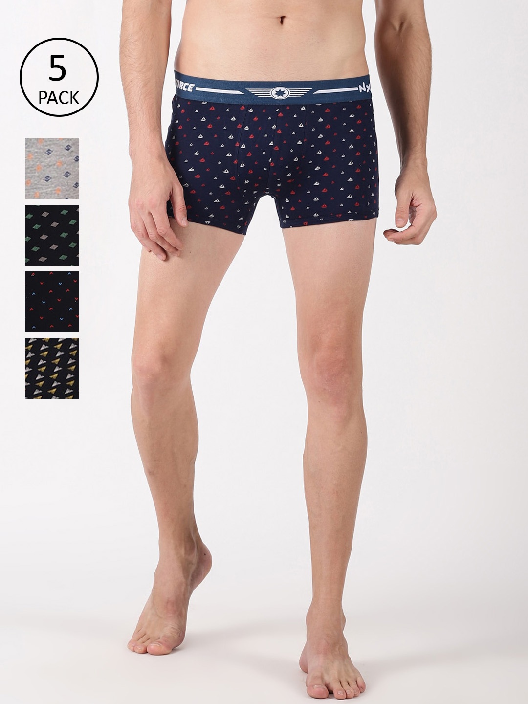 

Force NXT Men Pack Of 5 Assorted Trunks MNFF-136-PO5