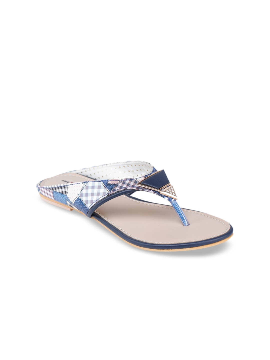 

Shezone Women Blue Printed Open Toe Flats