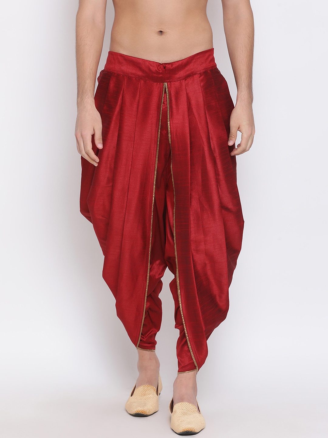 

VASTRAMAY Men Red Solid Dhoti Pants