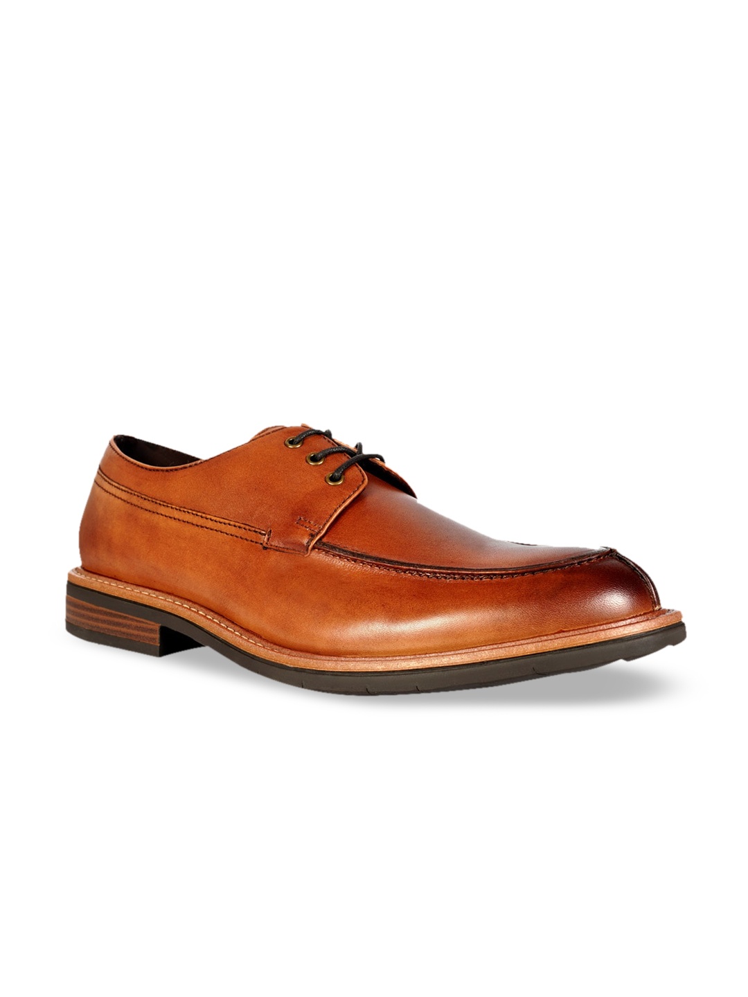 

Kenneth Cole Men Brown Solid Leather Formal Derbys