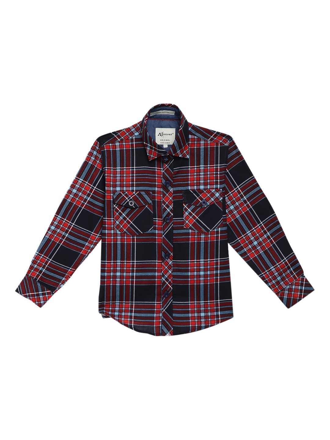 

Aj DEZInES Boys Red & White Regular Fit Checked Party Shirt