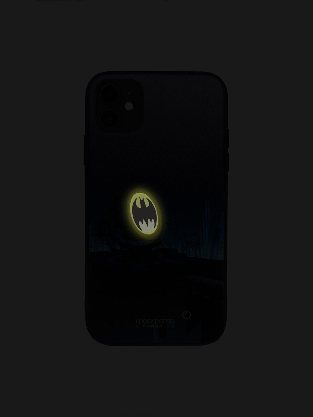 

macmerise Blue & Black DC Comics Light Up Bat Lumous Sustainable IPhone 11 Back Case