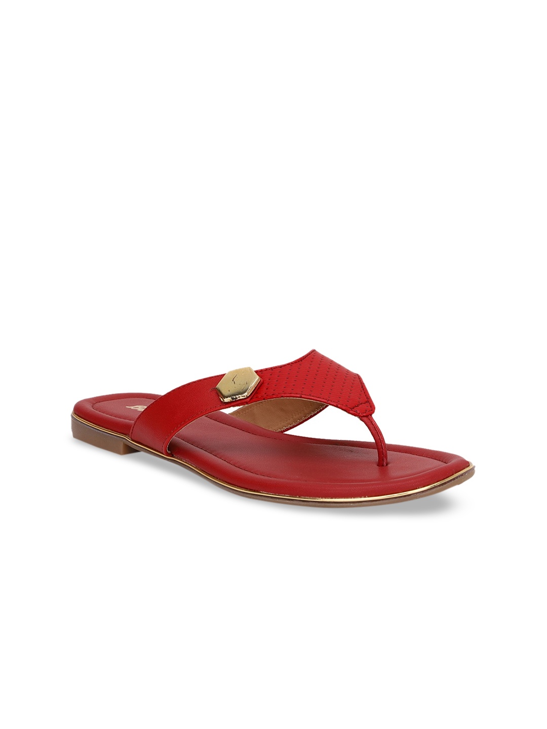 

Bata Women Red Solid Open Toe Flats