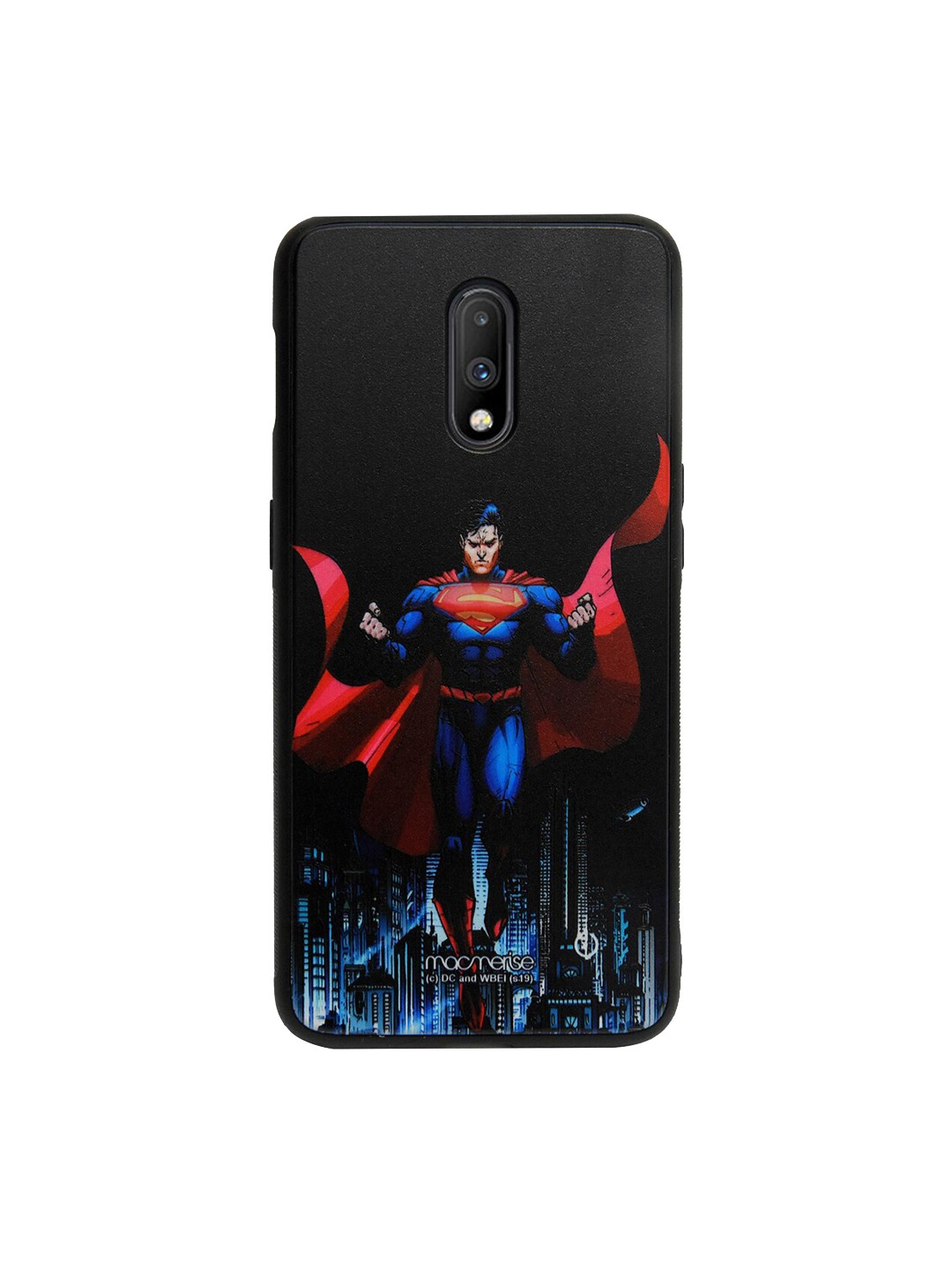 

macmerise Blue & Red DC Comics Superman Metropolis Savior Lumous OnePlus 7 Back Case, Black