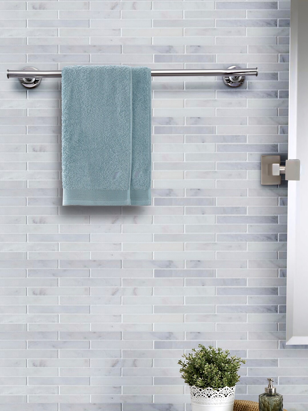 Maspar Set of 2 Blue 550 GSM Hand Towels