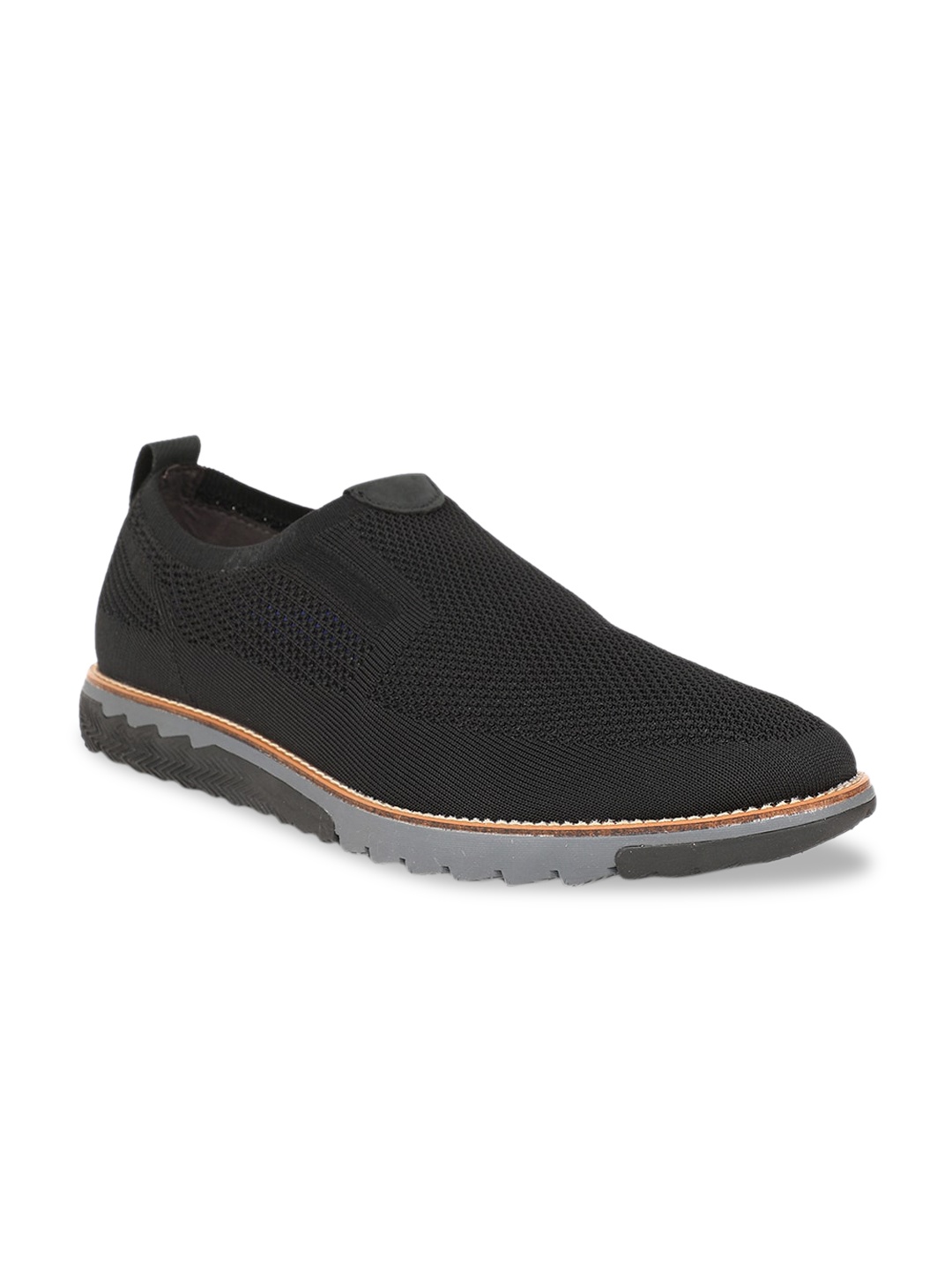 

Hush Puppies Men Black Leather Slip-On Sneakers