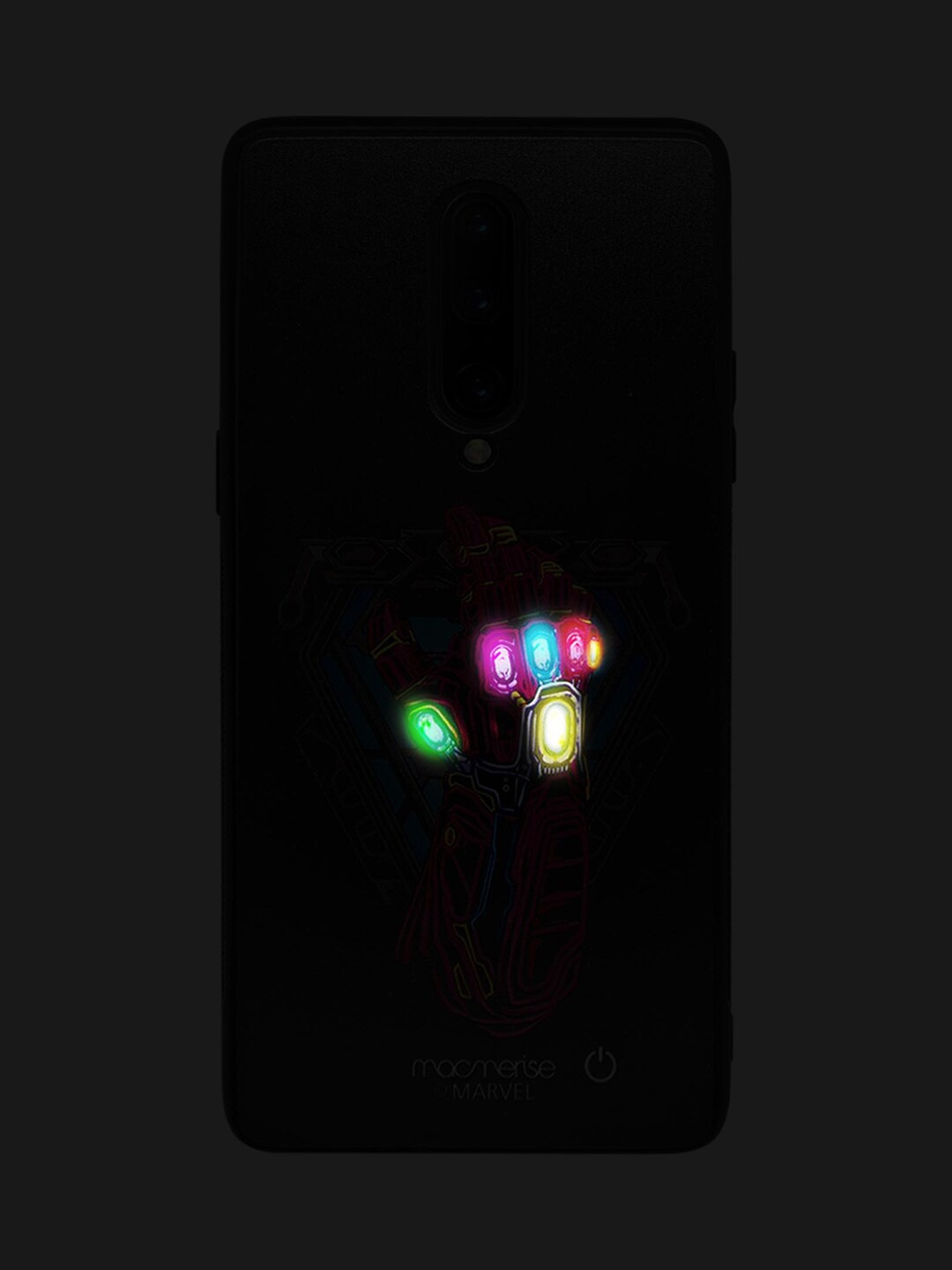 

macmerise Black & Pink Marvel Comics Nano Gauntlet Lumous Sustainable OnePlus 8 Back Case
