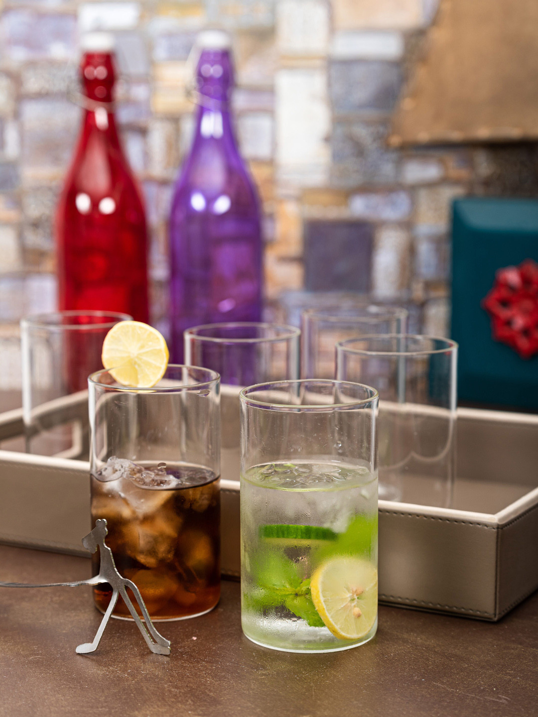 

ROXX 6 Pcs Borosilicate Glass Mocktail Glasses, Transparent