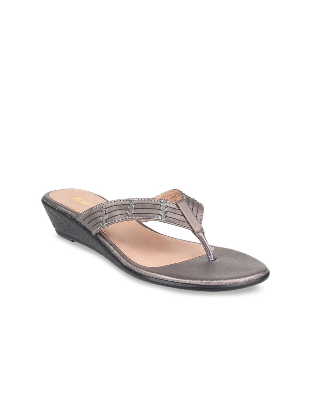 

Bata Women Grey Solid Sandals