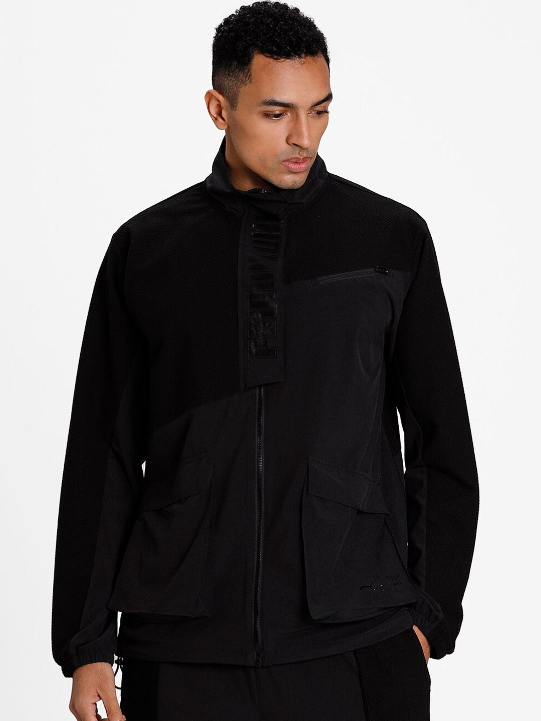 

Puma Men Black Solid First Mile Mono dryCELL Training Jacket