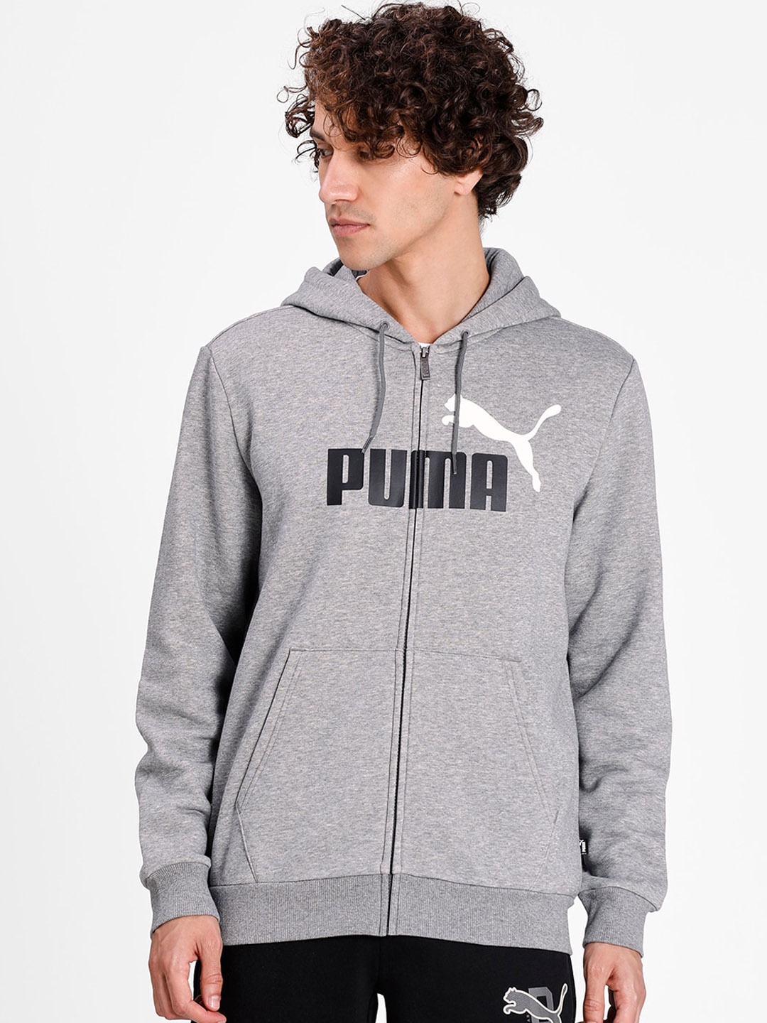 

Puma Men Grey Printed Sporty Track Jacket