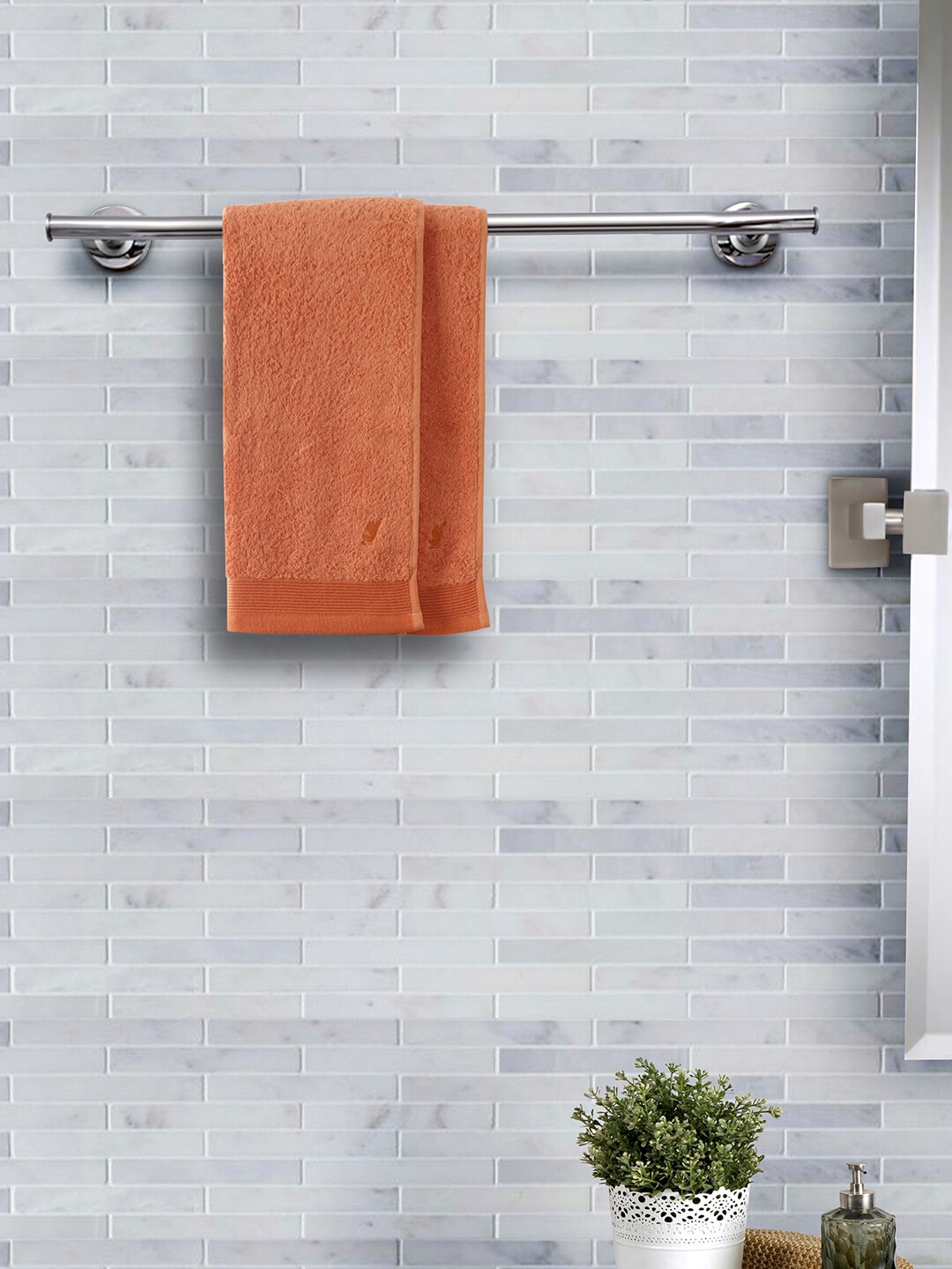 

MASPAR Set Of 2 Orange 550 GSM Hand Towels