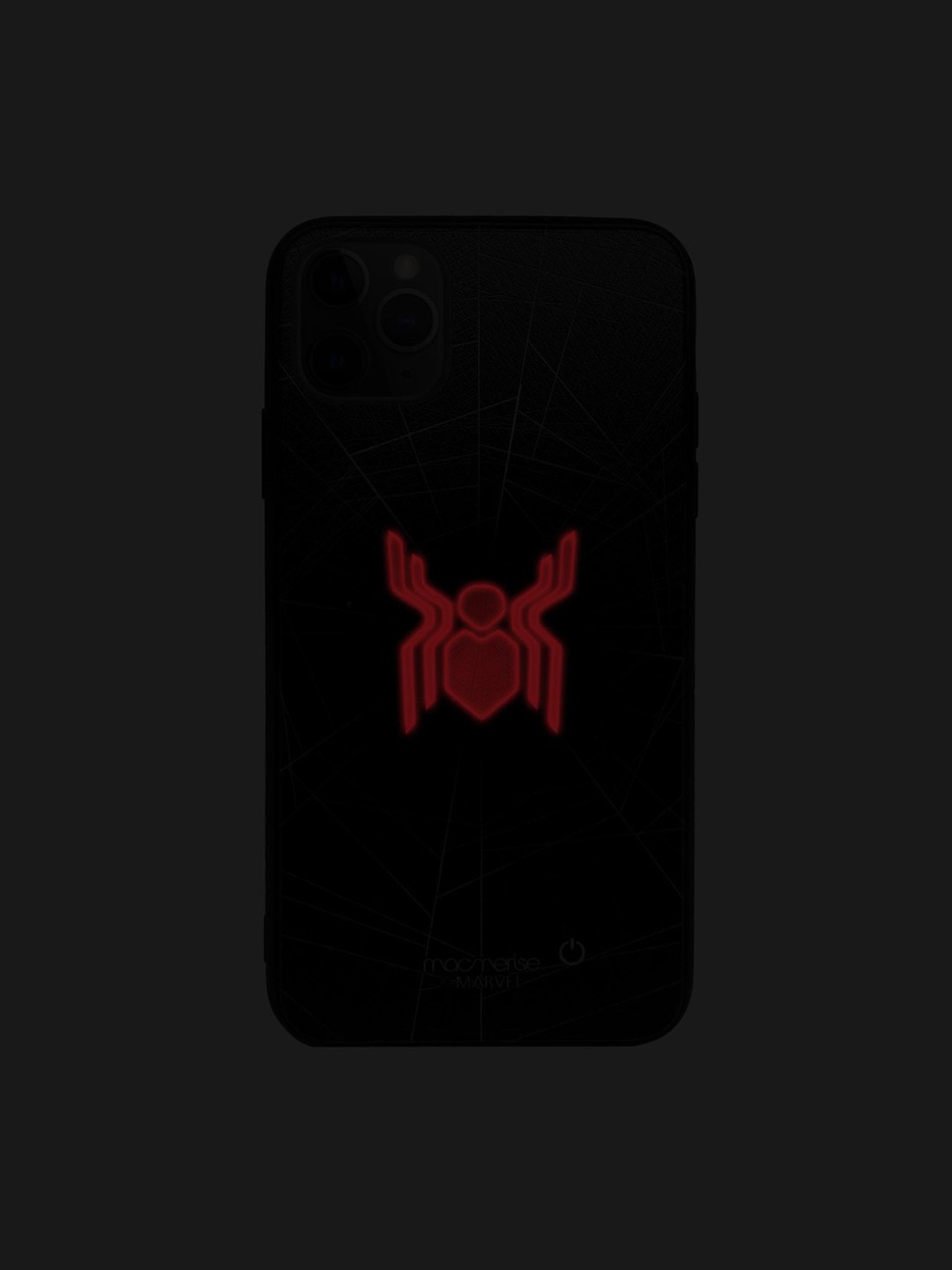 

macmerise Black & Red Spider Webbed Lumous Sustainable IPhone 11 Pro Max Back Case