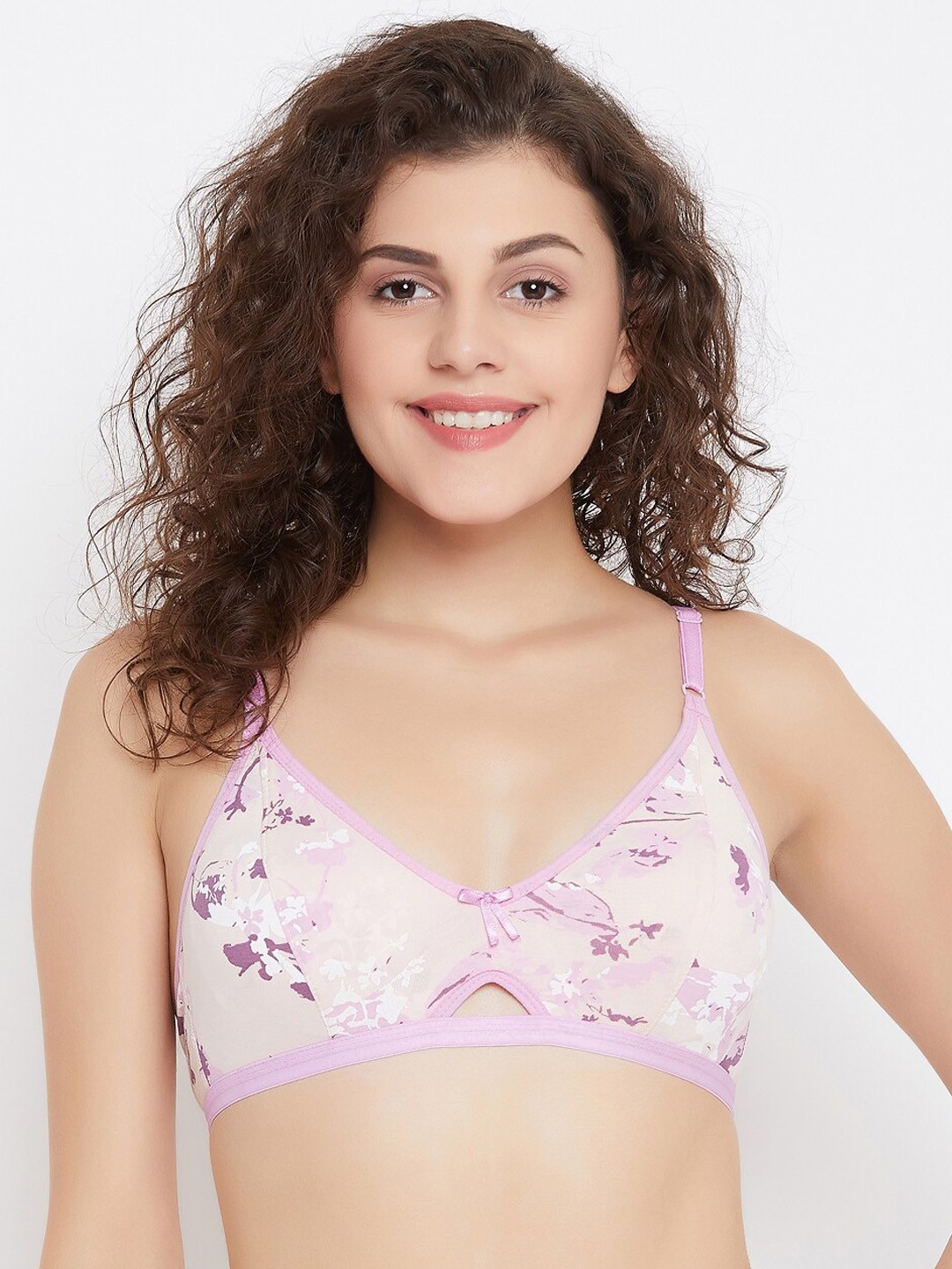 

Clovia Purple Printed Non-Wired Non Padded Everyday Bra