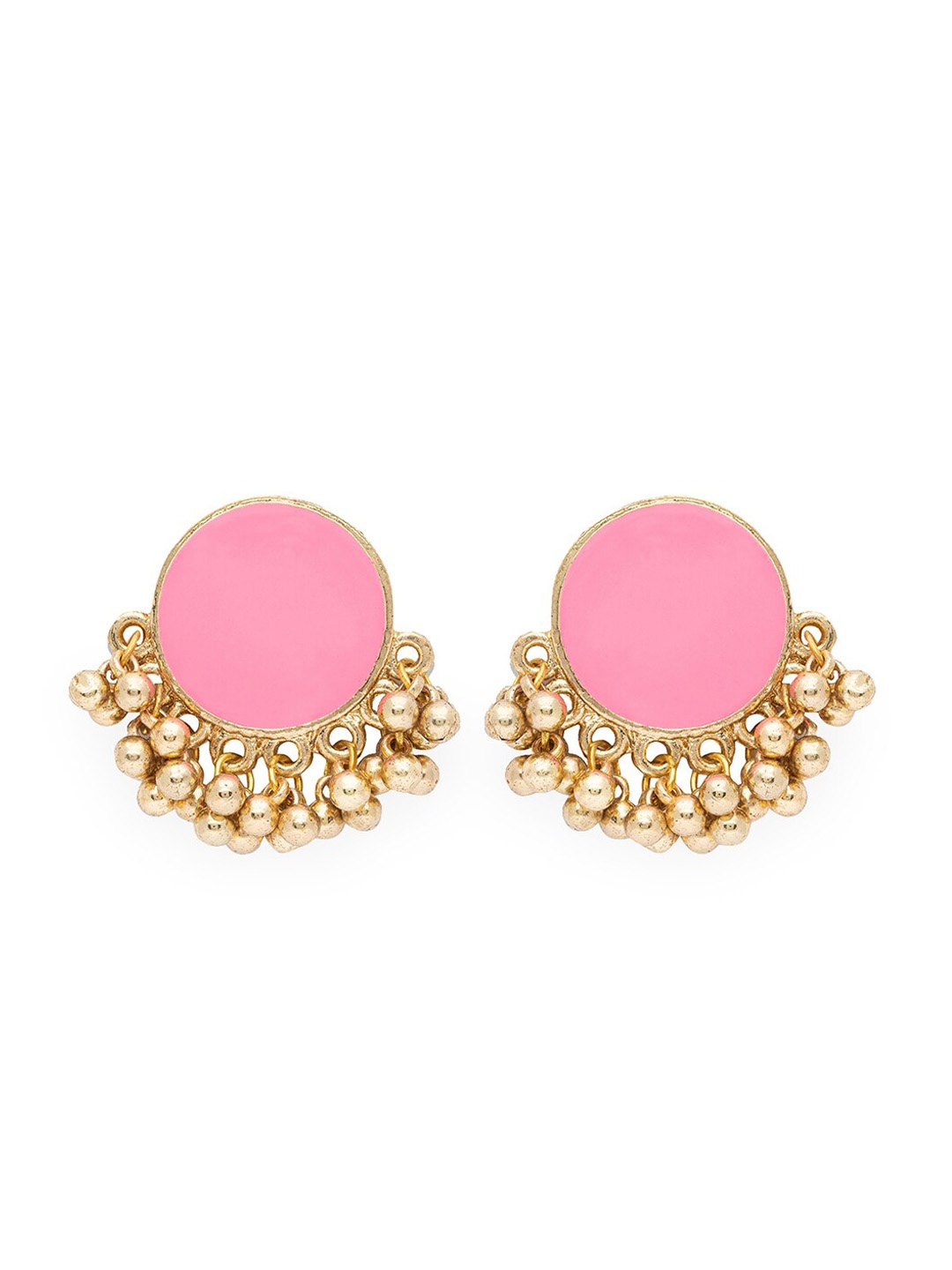 

Globus Women Pink & Gold-Toned Circular Studs