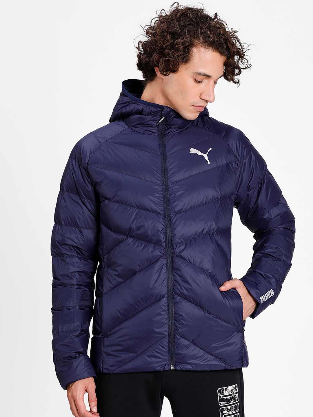 

Puma Men Blue Solid PWRWarm packLITE Down Padded Jacket