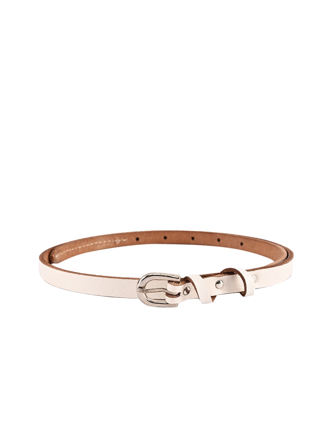BuckleUp Women White Solid Belt