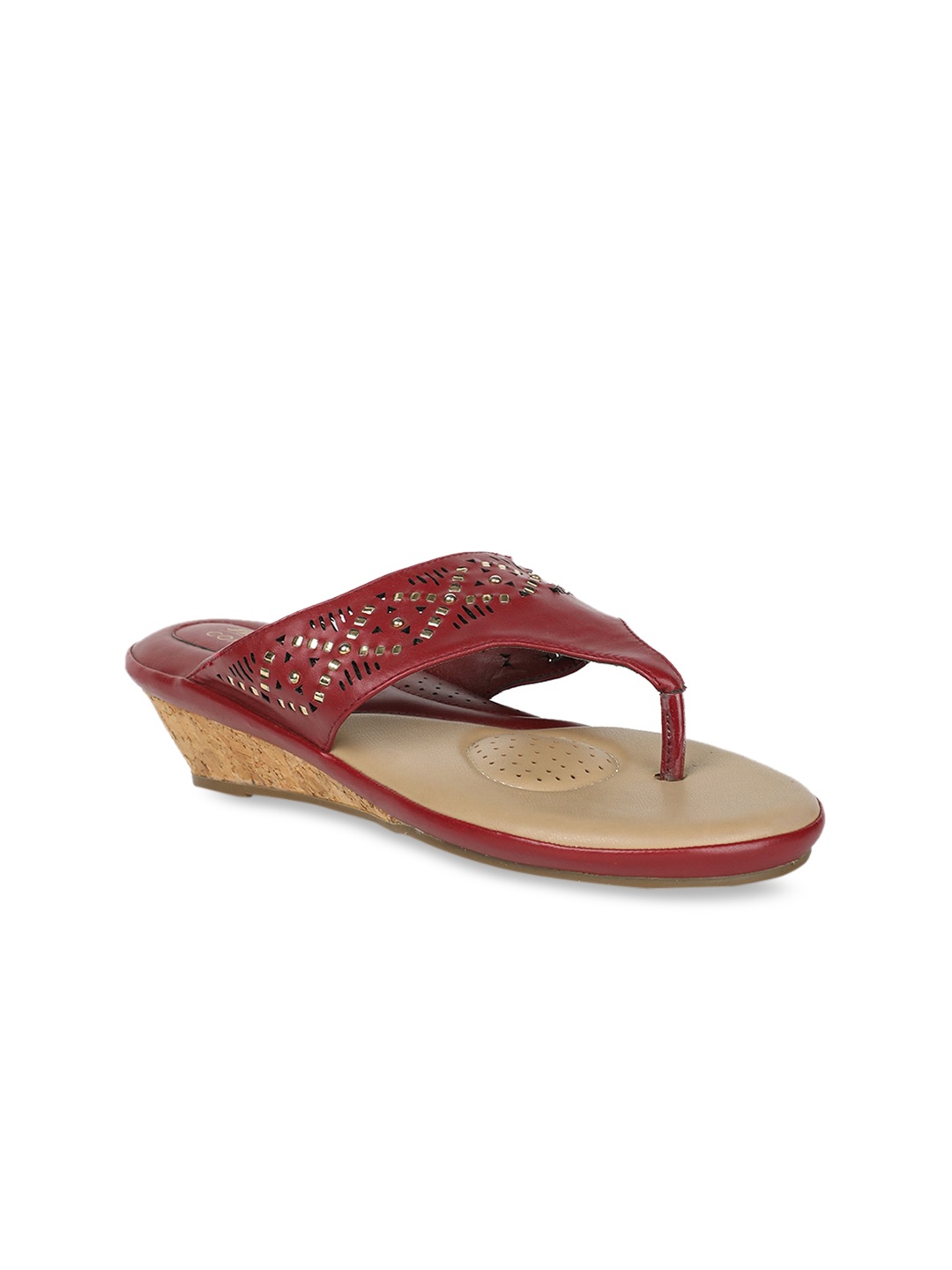 

Bata Women Maroon Embellished Wedges