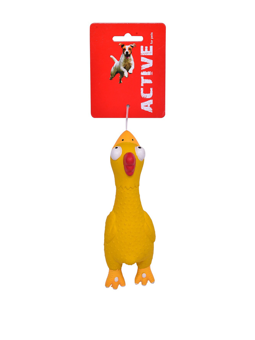 

GLENAND Yellow & Red GL Rubber Squeaky Chicken 4.75 IN GI0059 Pet Toy