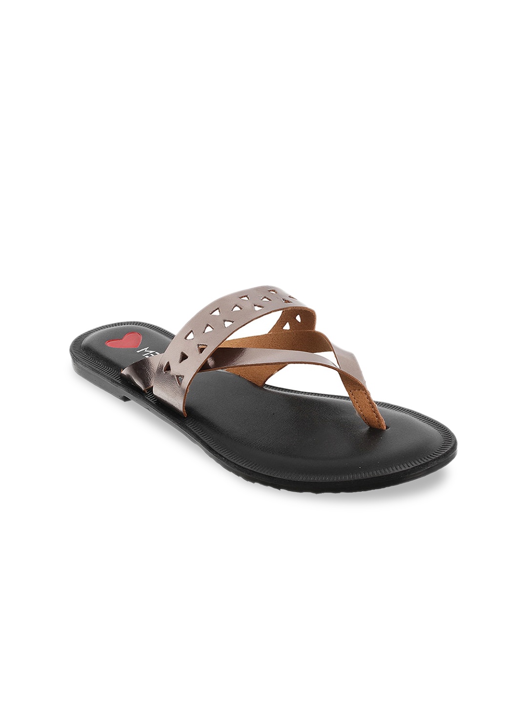 

Metro Women Grey Solid T-Strap Flats