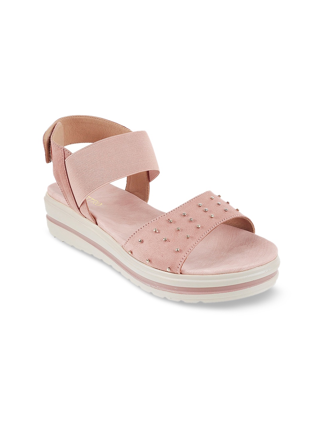 

Metro Women Peach-Coloured Embellished Heels