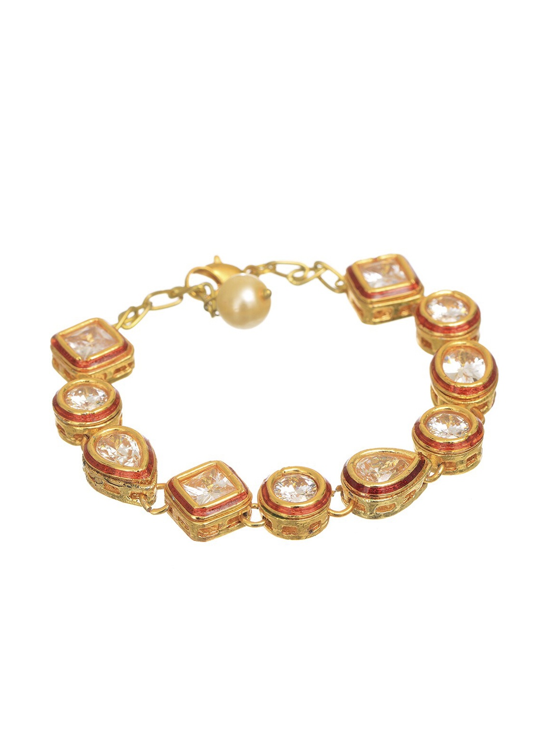 

INDYA Gold-Plated Kundan Charm Bracelet