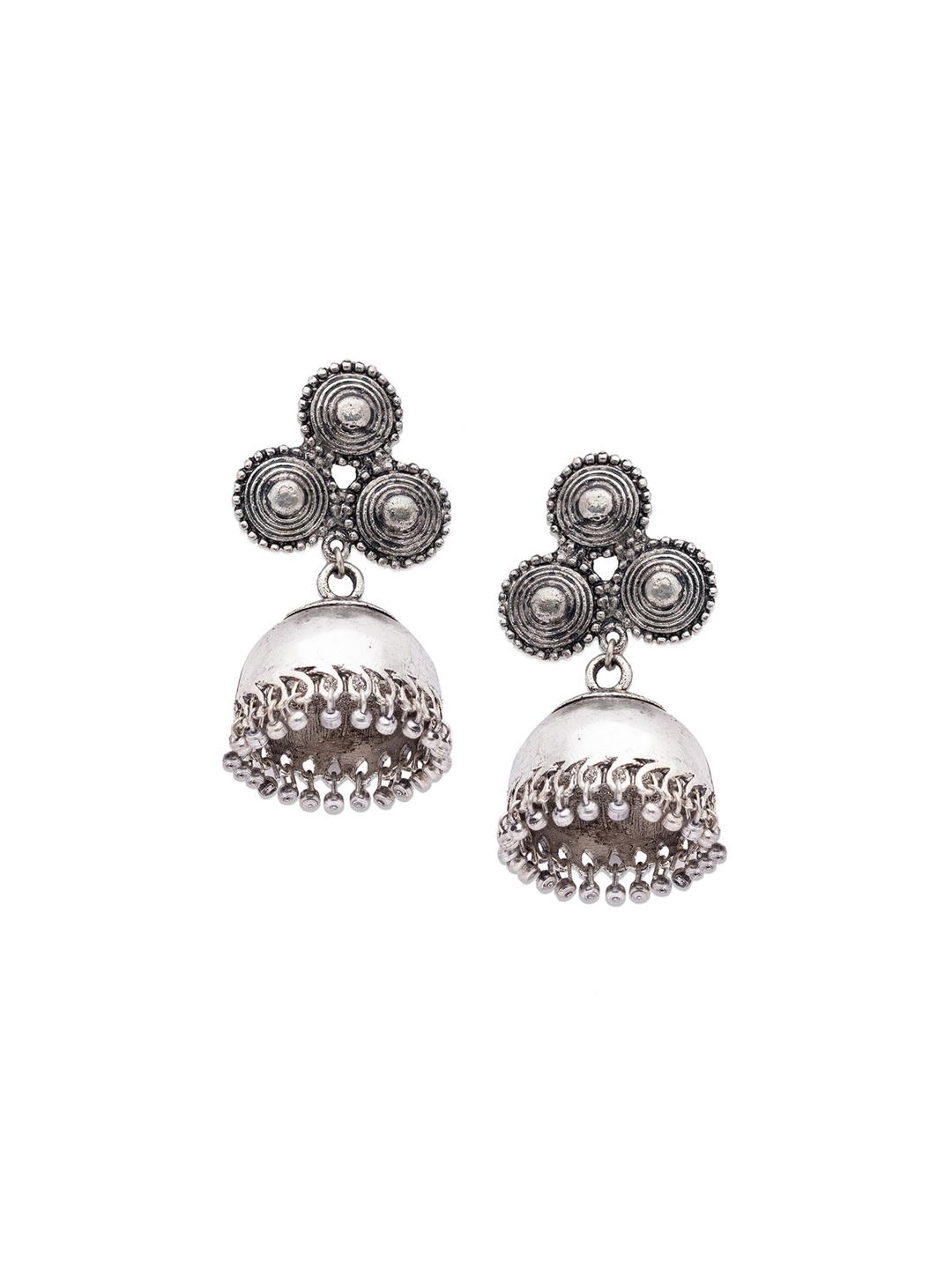 

Globus Women Silver-Toned Dome Shaped Jhumkas