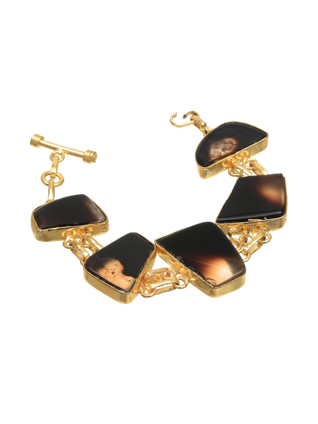 

INDYA Black Gold-Plated Cuff Bracelet
