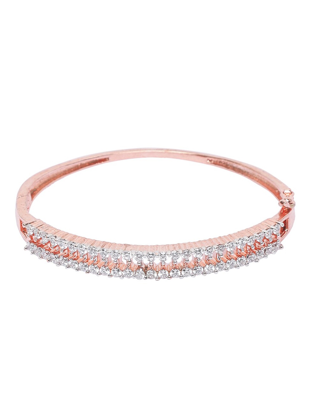 

INDYA White & Rose Gold-Plated Cuff Bracelet
