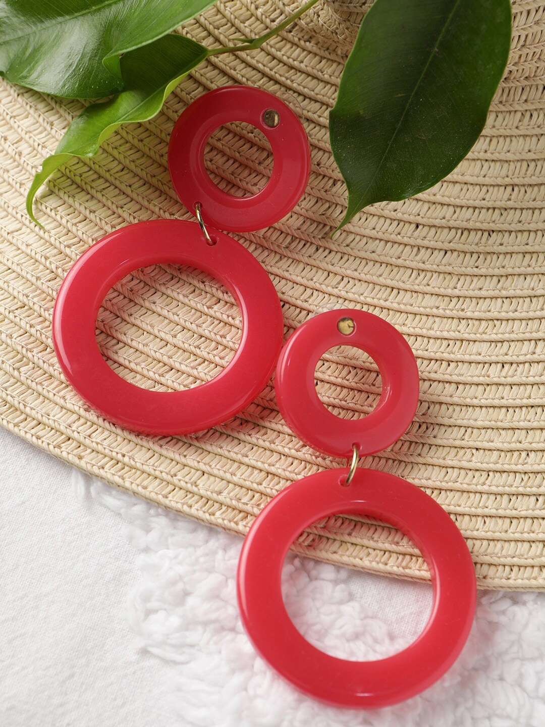 

STREET 9 Fuchsia Circular Drop Earrings