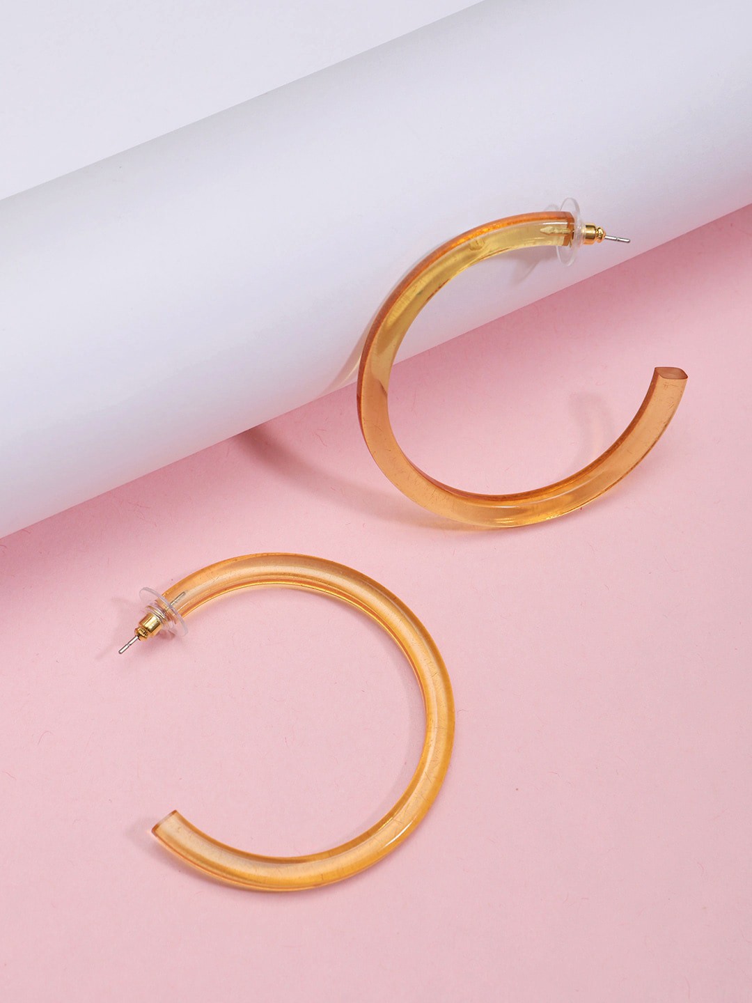 

STREET 9 Mustard Yellow Circular Half Hoop Earrings