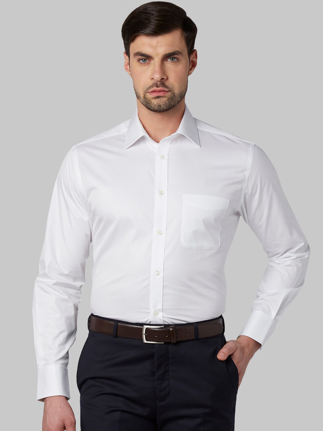 

Park Avenue Men White Regular Fit Solid Formal Shirt