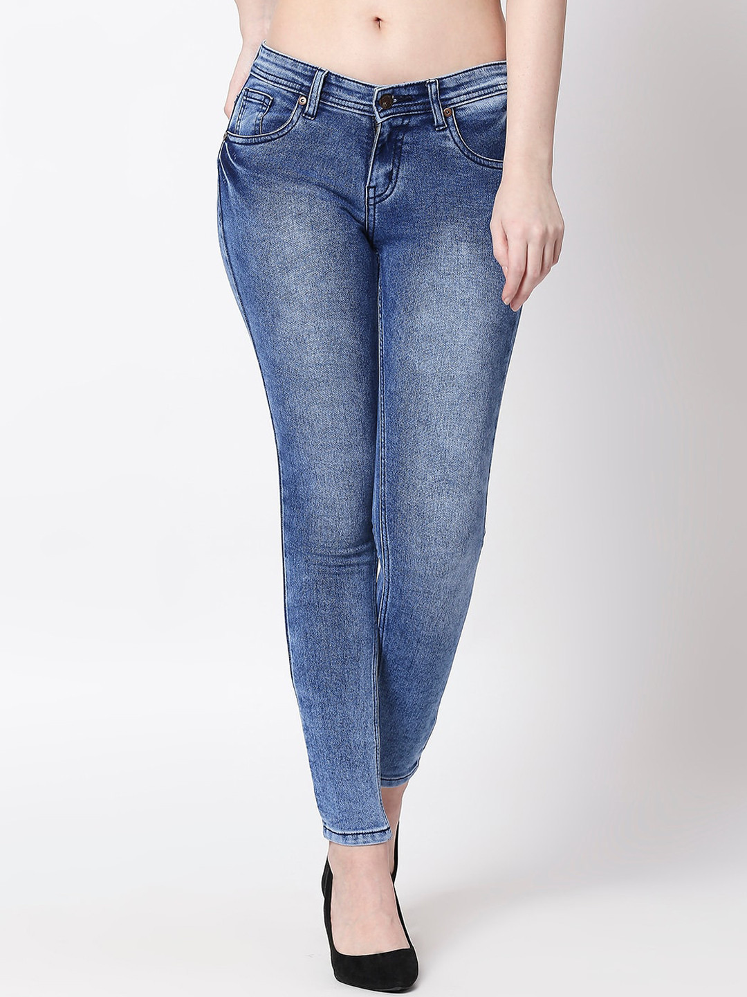 

High Star Women Blue Skinny Fit Mid-Rise Clean Look Stretchable Jeans