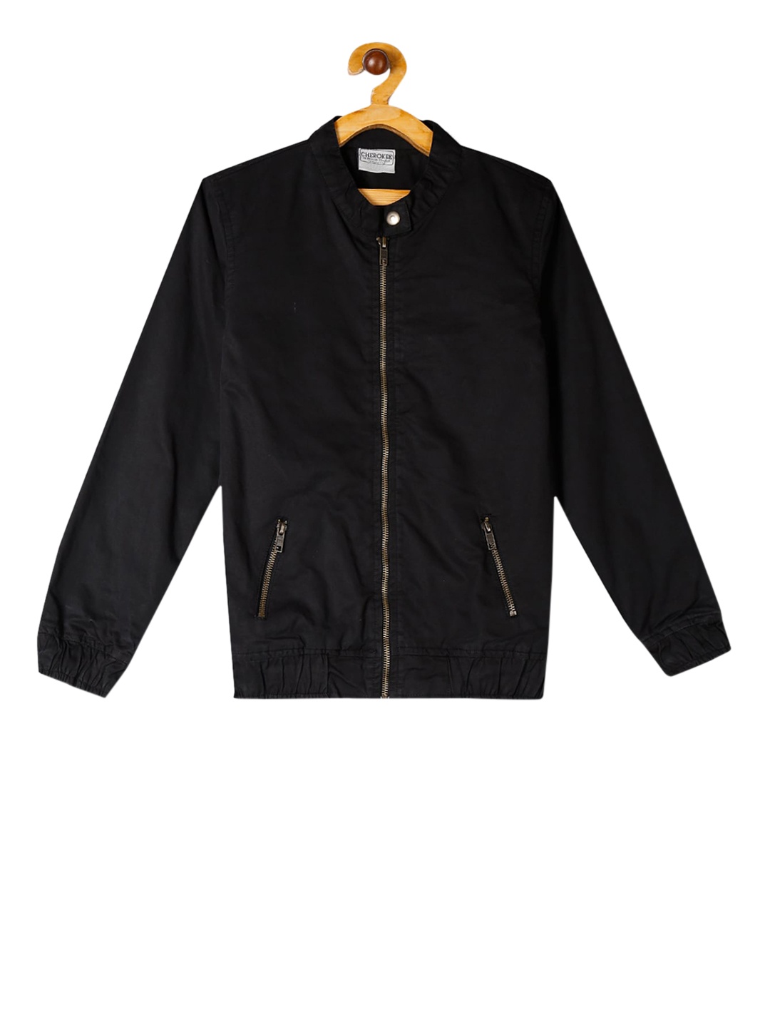 

Cherokee Girls Black Solid Bomber Jacket