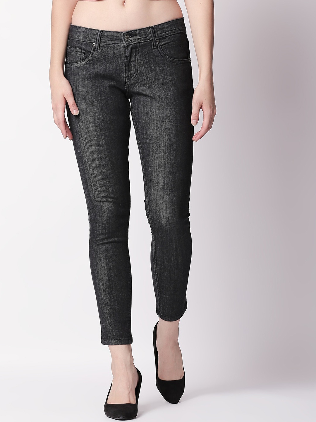 

High Star Women Black Skinny Fit Mid-Rise Clean Look Stretchable Jeans