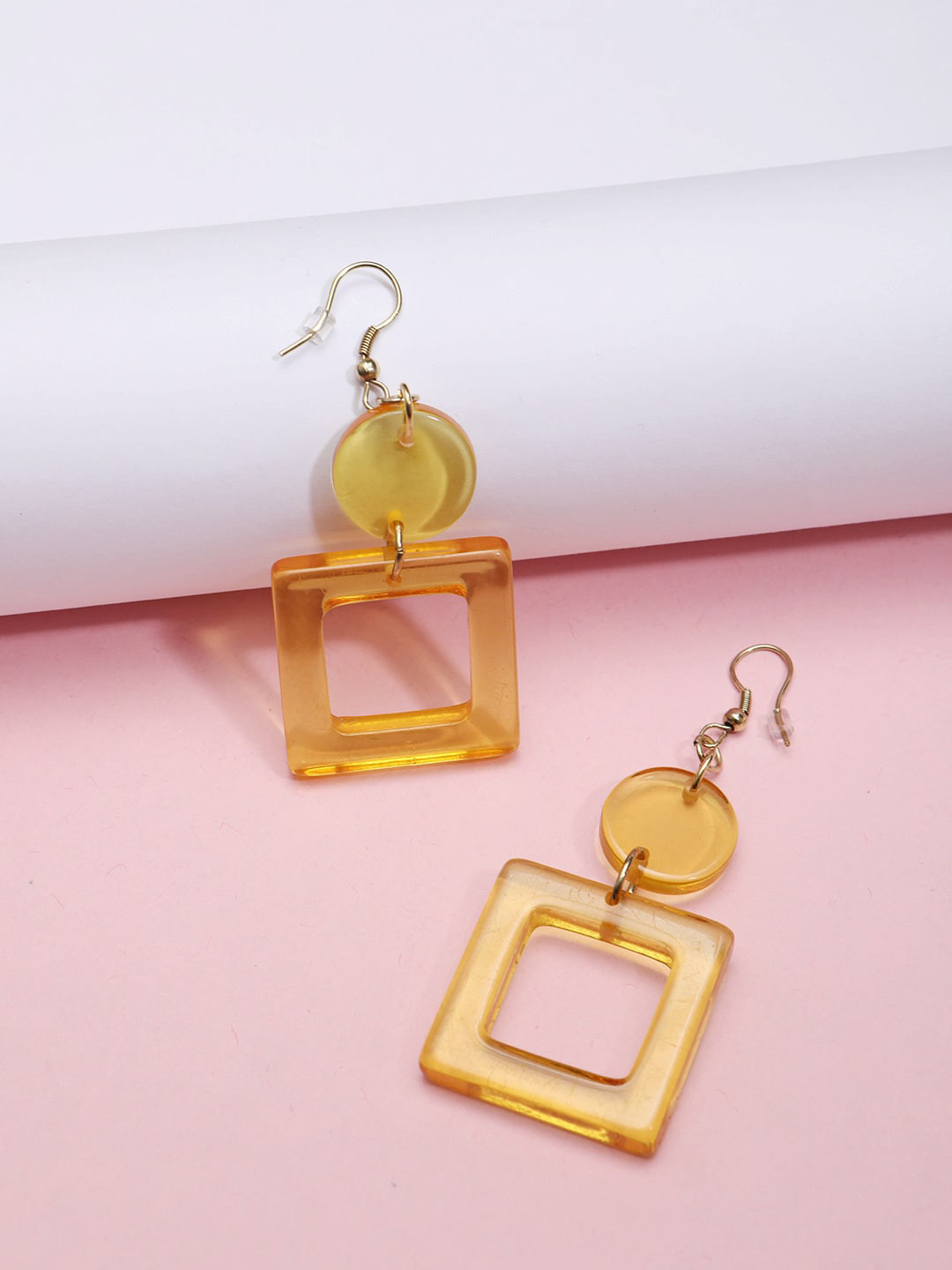 

STREET 9 Yellow Square Drop Earrings