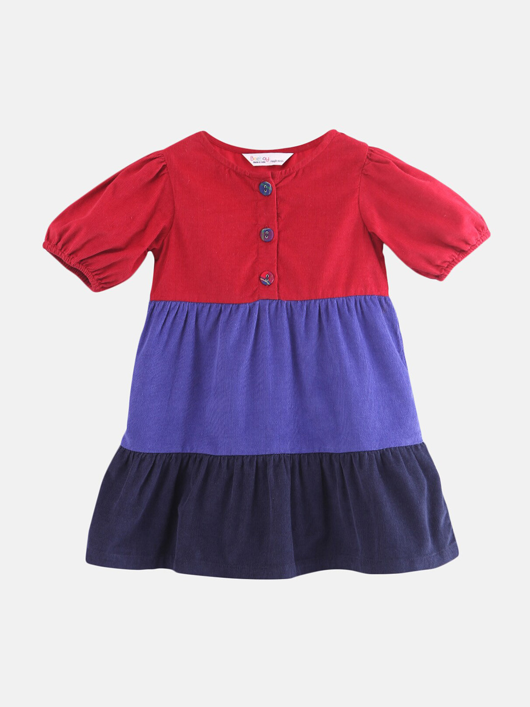 

Beebay Girls Red Colourblocked A-Line Dress