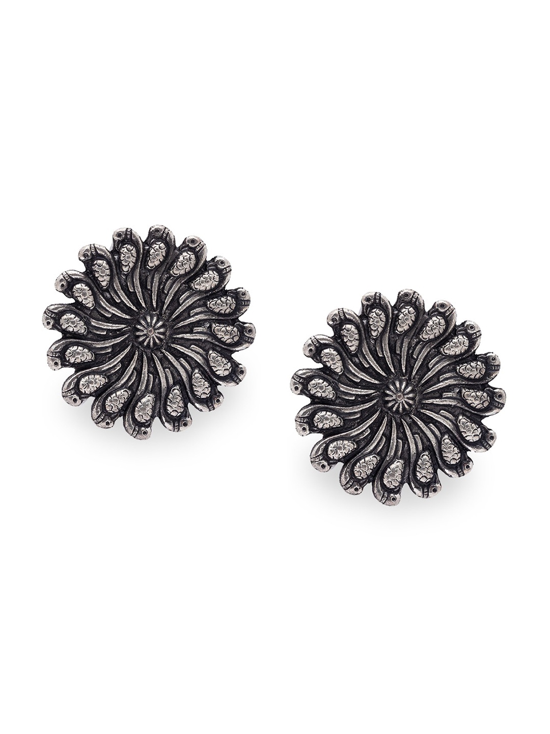 

Globus Women Silver-Toned Circular Studs