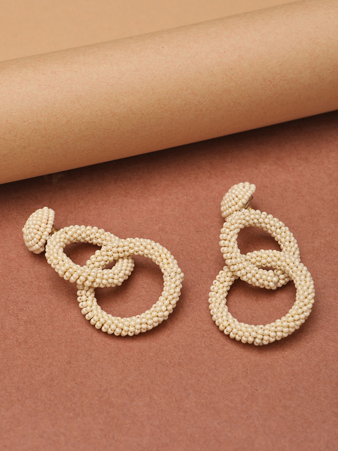 

STREET 9 Cream-Coloured Geometric Drop Earrings