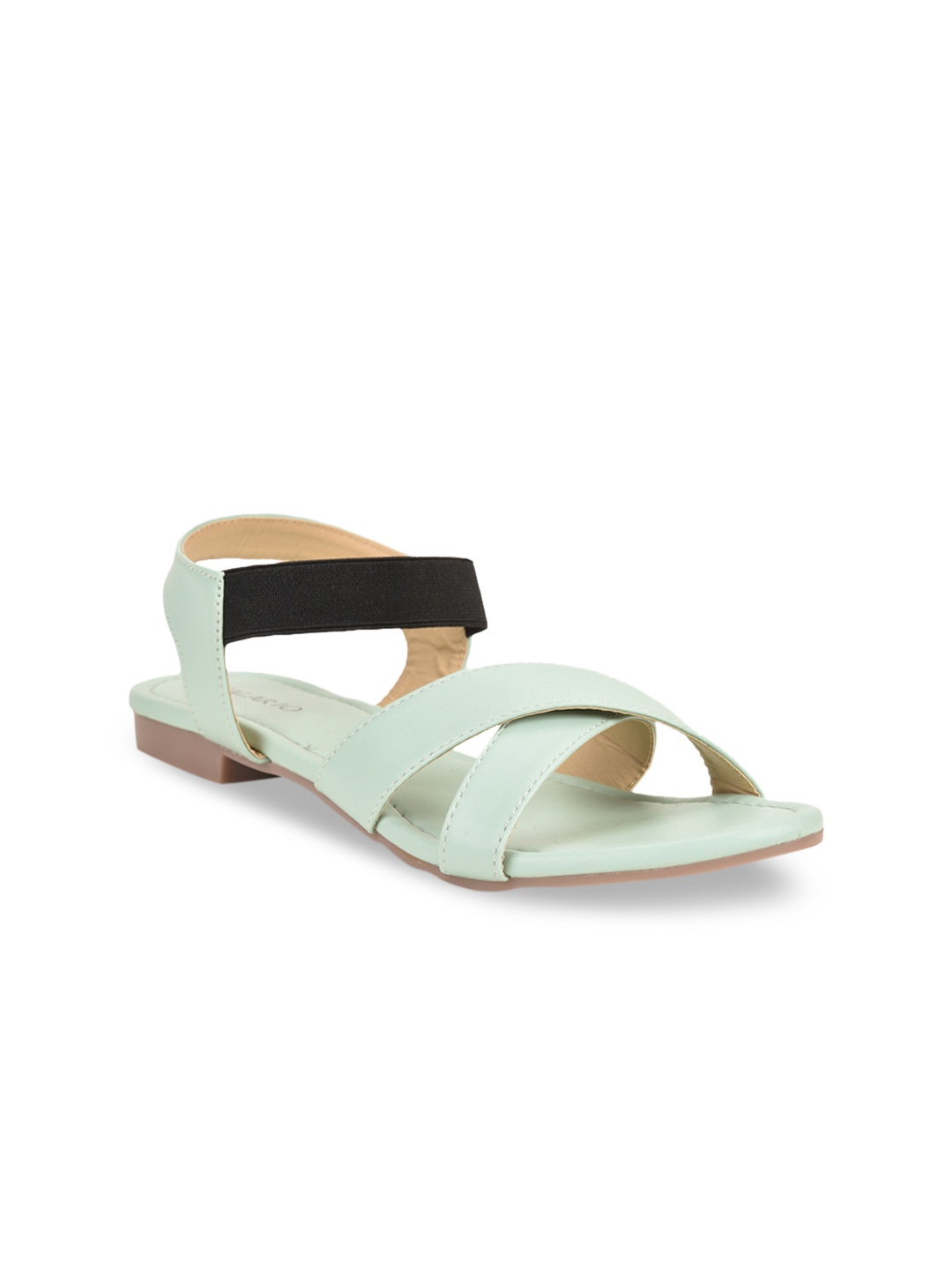 

SALARIO Women Sea Green Solid PU Open Toe Flats