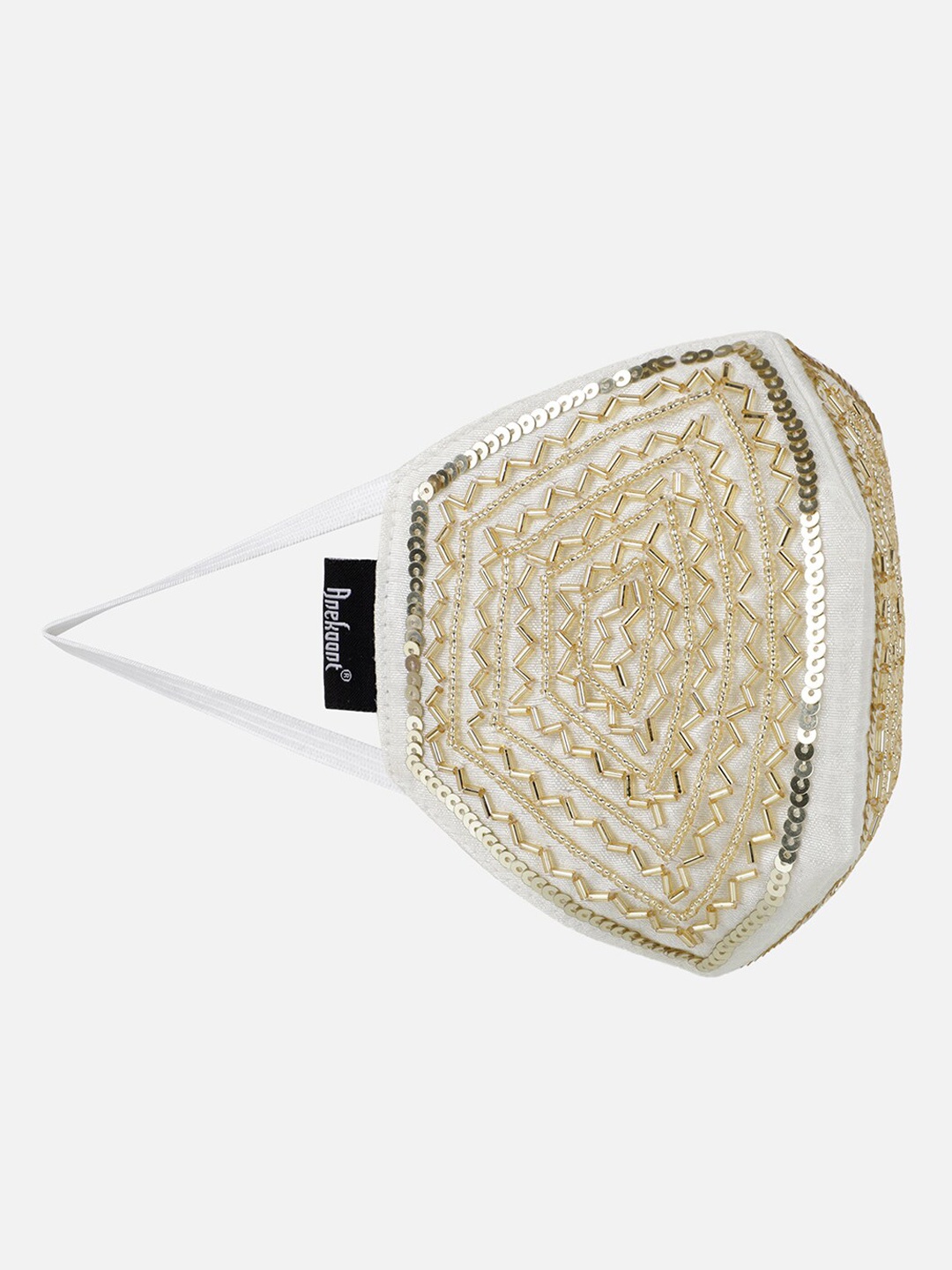 

Anekaant Women White & Yellow Printed Reusable 3-Ply Cloth Mask