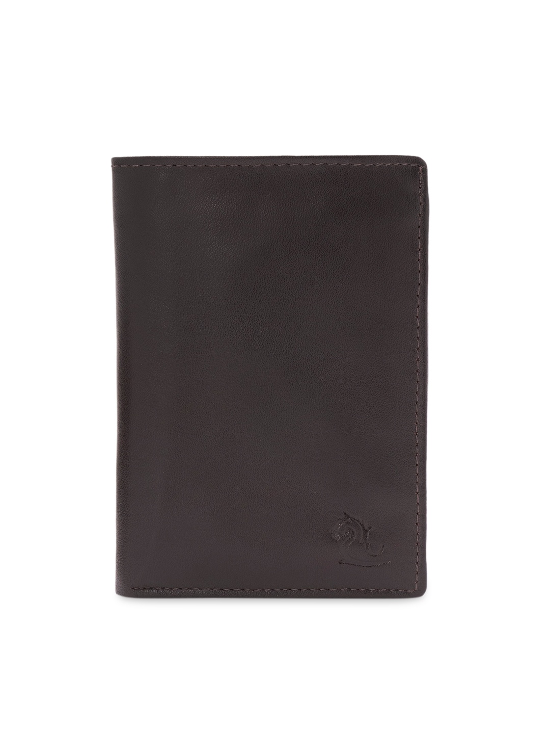 

Kara Men Brown Solid Leather Tri-Fold Three Fold Wallet