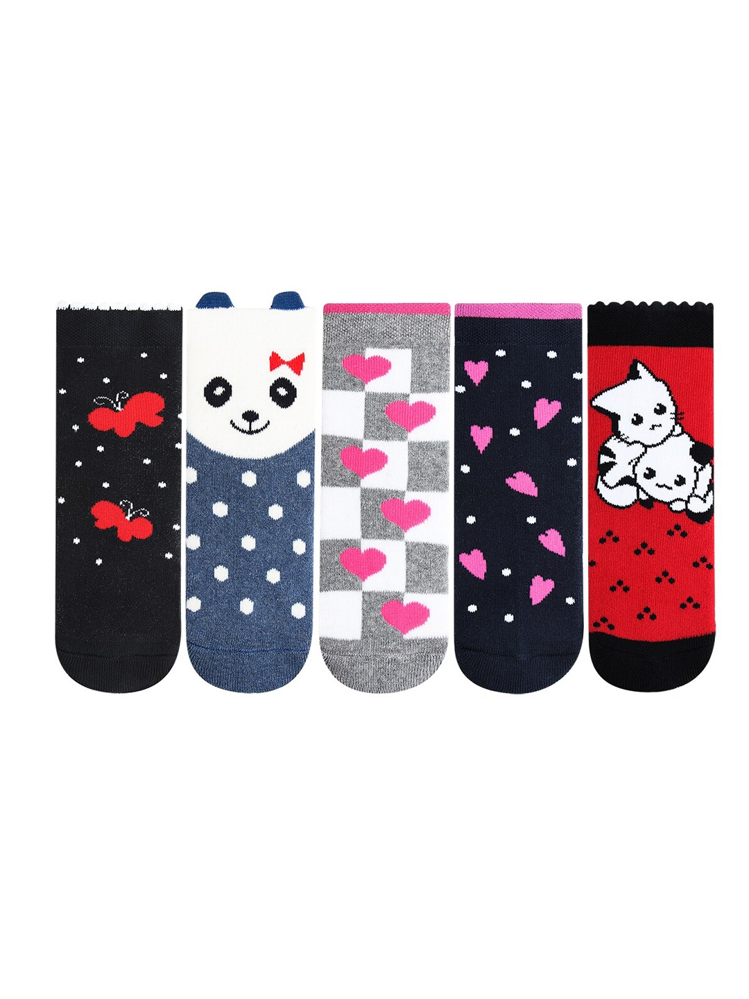

Bonjour Kids Pack of 5 Assorted Ankle-Length Socks